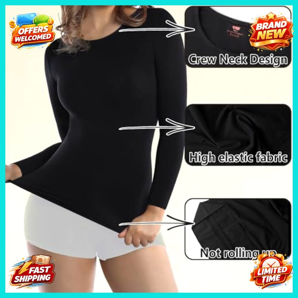 Light Compression Undershirt 3/4 Sleeve Tummy Con… - image 4